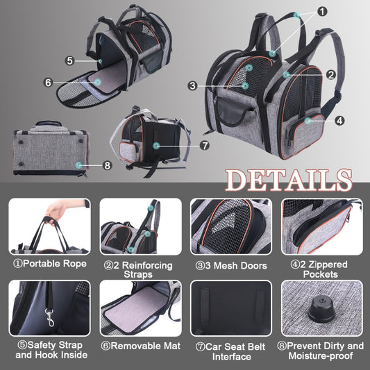 Multi-functional Cat Carrier Backpack for Travel
