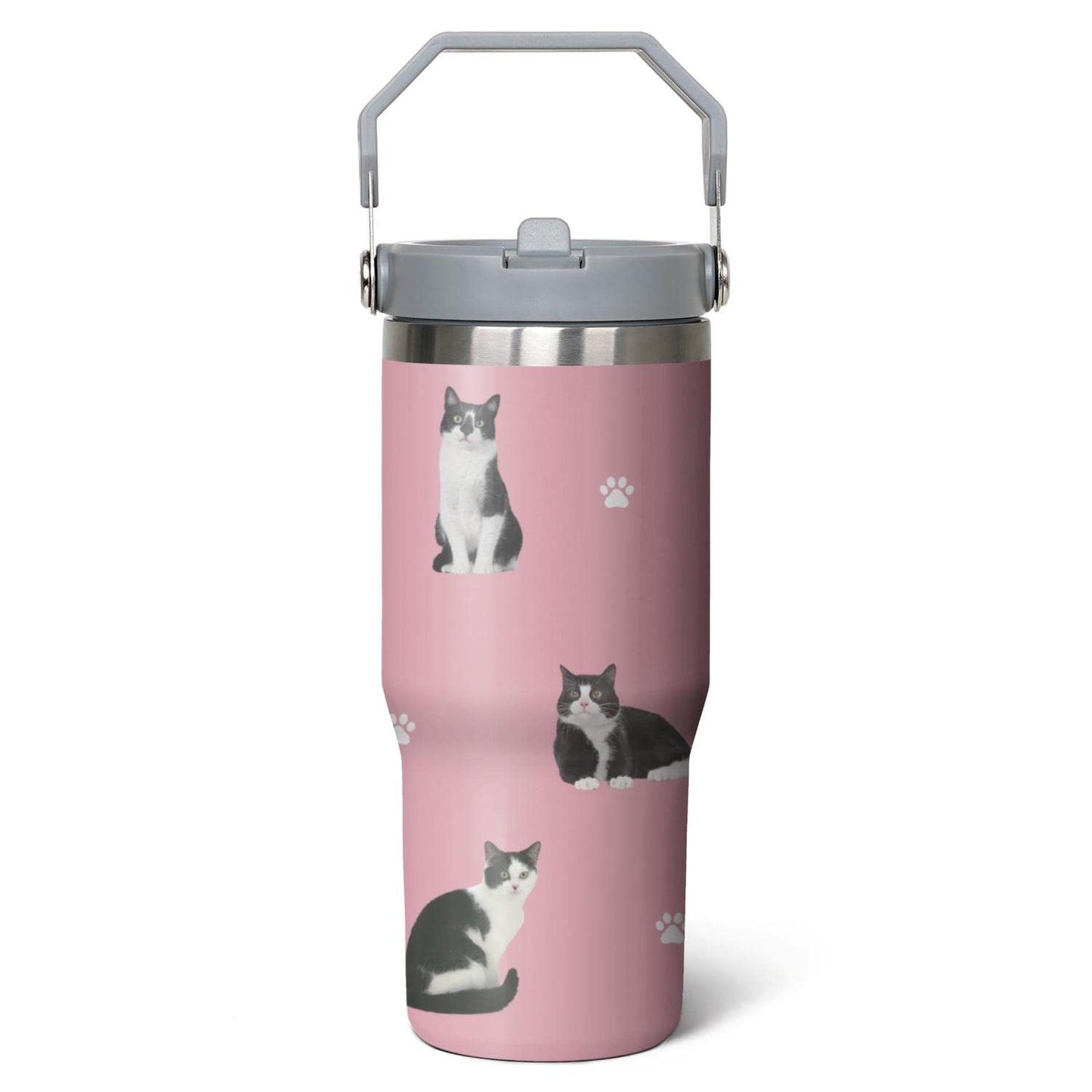 Cat Travel Cup for Cat Lover30 oz Cat Vacuum Insulated Tumbler with Handle