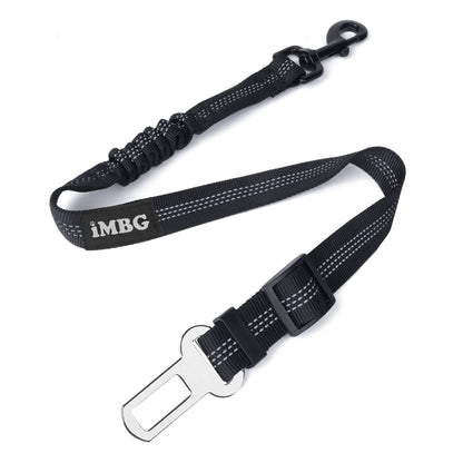 iMBG Dog Seat Belts for Car Adjustable Nylon Restraint Car Seat Belt for Dog Strong Dog Car Safety Harness with Elastic Bungee Buffer 360 Degree Swivel Attach Wont Twist
