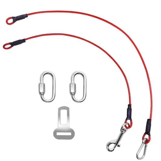 Sonku Dog Seat Belt Harness for Car 2 Pcs Dog Car Seatbelt Leash Fit for SmallMediumLargeand X-Large Dogs - Red