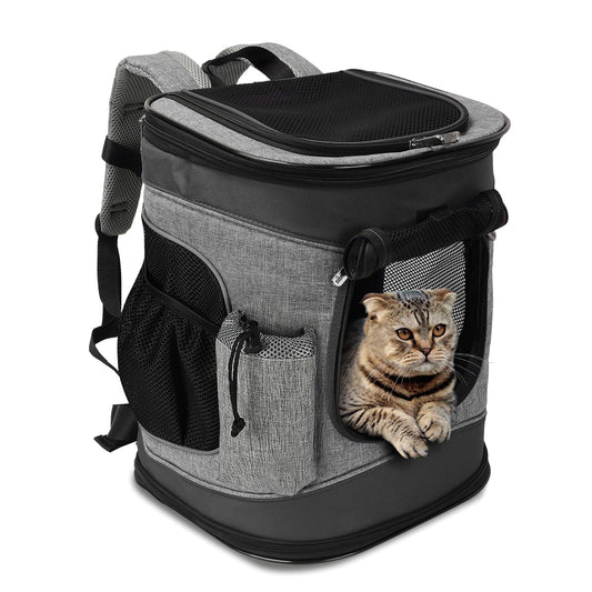 Kritter Planet Pet Carrier Backpack for Cats Dogs Breathable Pet Backpack with 4 Mesh Window Portable Pet Carrier for Camping