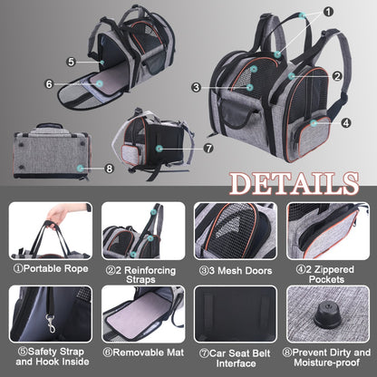 Multi-functional Cat Carrier Backpack for Travel