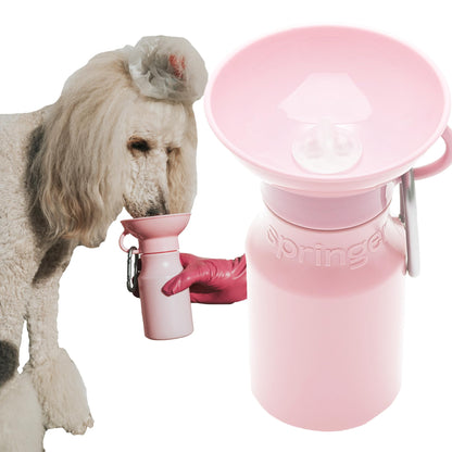 Springer Dog Water Bottle | Portable Travel Water Bottle Dispenser for Dogs | Dog Gift Seen on Oprahs Favorite Things Shark Tank | Leak-Proof Bottles Fill Bowl with Water | 15oz Cotton Candy