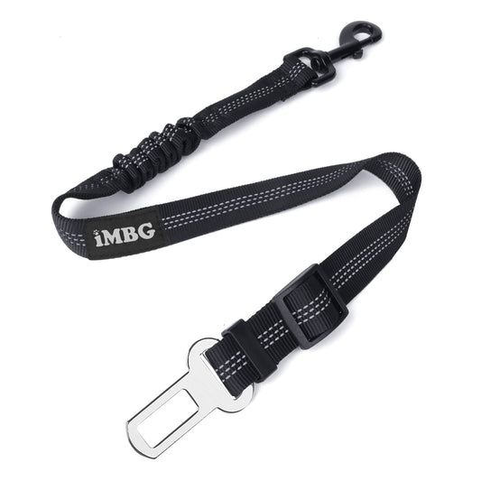 iMBG Dog Seat Belts for Car Adjustable Nylon Restraint Car Seat Belt for Dog Strong Dog Car Safety Harness with Elastic Bungee Buffer 360 Degree Swivel Attach Wont Twist