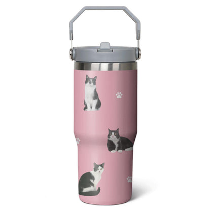 Cat Travel Cup for Cat Lover30 oz Cat Vacuum Insulated Tumbler with Handle